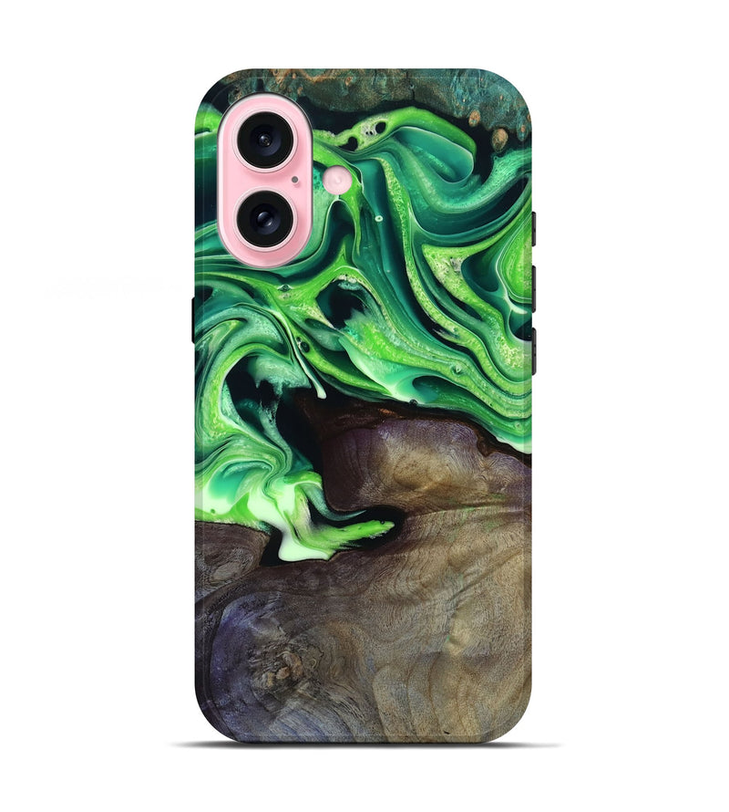 iPhone 17 Wood Live Edge Phone Case - Cletus (Green, 801766)