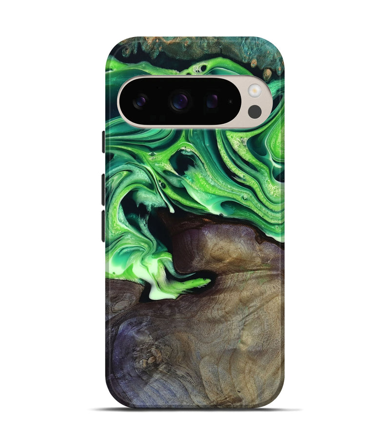 Pixel 10 Pro Wood Live Edge Phone Case - Cletus (Green, 801766)