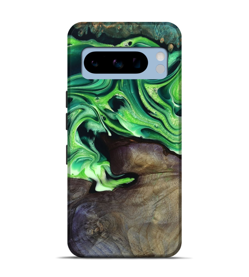 Pixel 8 Pro Wood Live Edge Phone Case - Cletus (Green, 801766)