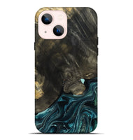 iPhone 14 Plus Wood Live Edge Phone Case - Katlin (Blue, 801767)