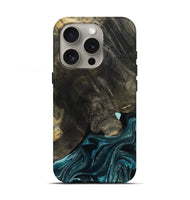 iPhone 16 Pro Wood Live Edge Phone Case - Katlin (Blue, 801767)