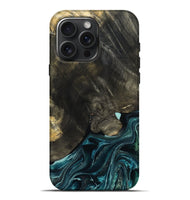 iPhone 16 Pro Max Wood Live Edge Phone Case - Katlin (Blue, 801767)