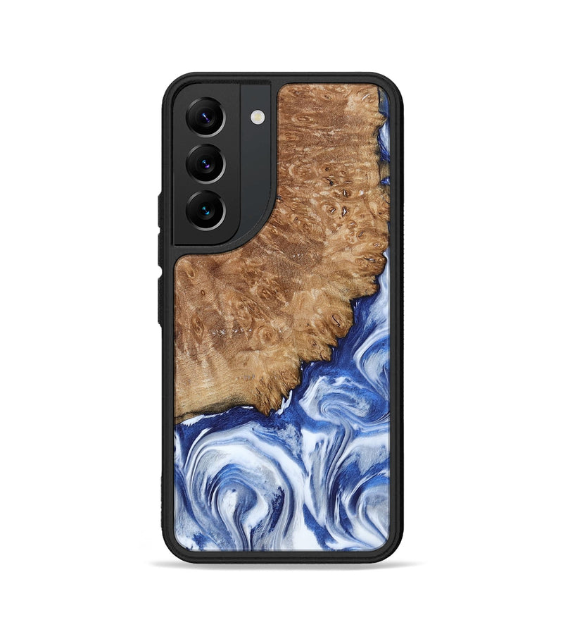 Galaxy S22 Wood Phone Case - Aleena (Blue, 801768)