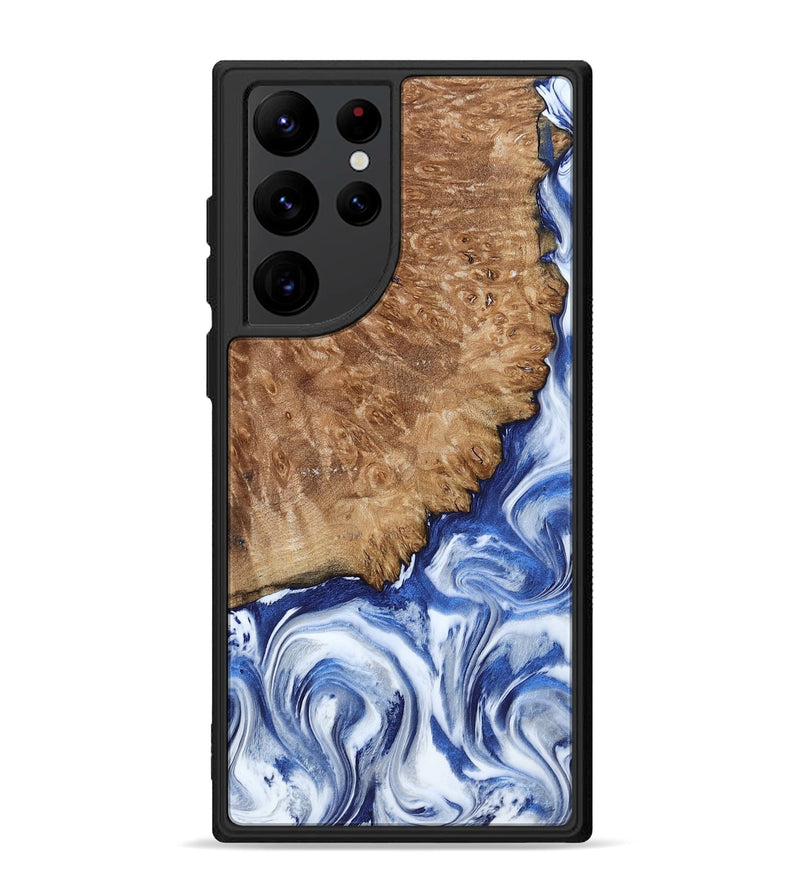 Galaxy S22 Ultra Wood Phone Case - Aleena (Blue, 801768)