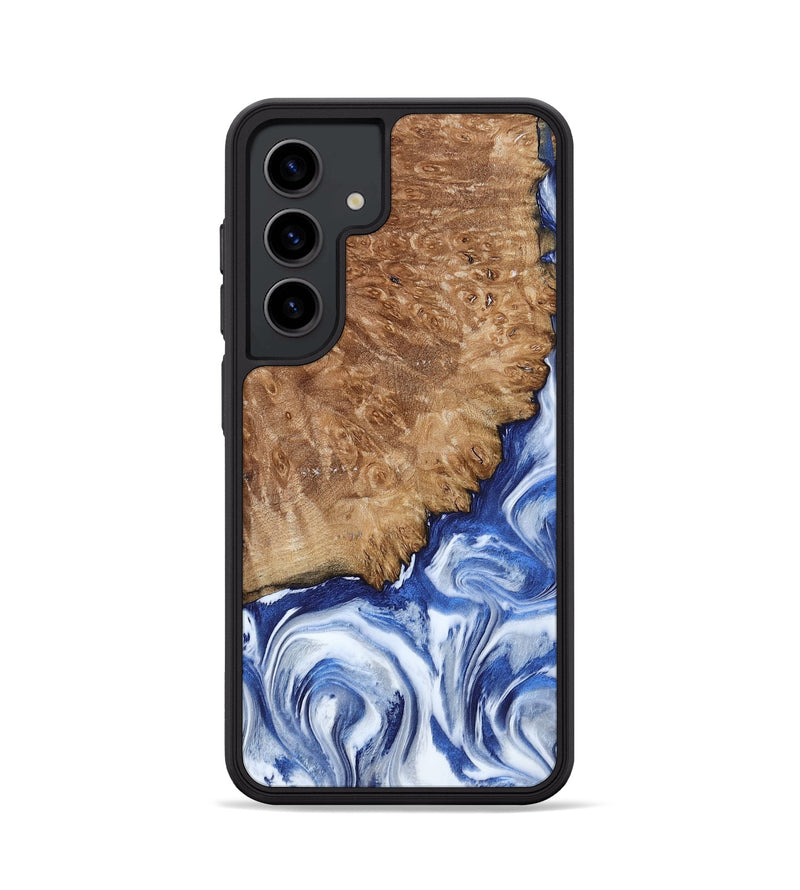 Galaxy S24 Wood Phone Case - Aleena (Blue, 801768)