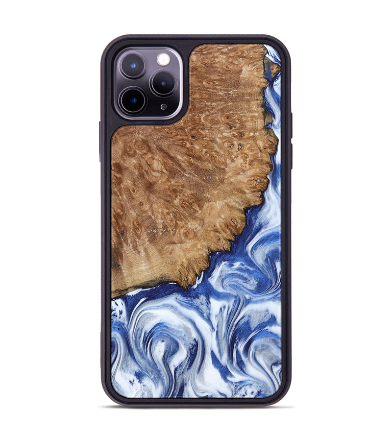 iPhone 11 Pro Max Wood Phone Case - Aleena (Blue, 801768)