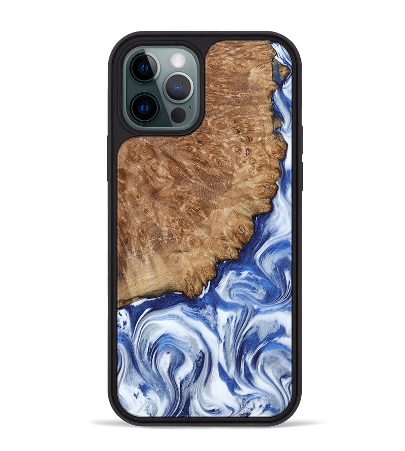 iPhone 12 Pro Max Wood Phone Case - Aleena (Blue, 801768)