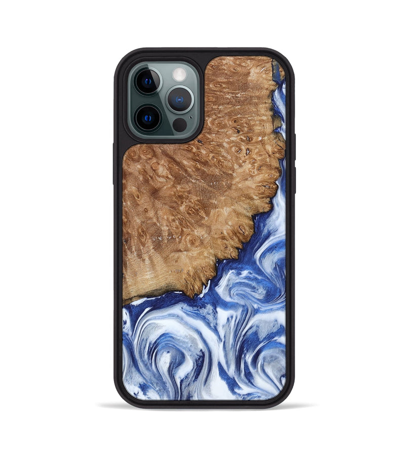 iPhone 12 Pro Wood Phone Case - Aleena (Blue, 801768)