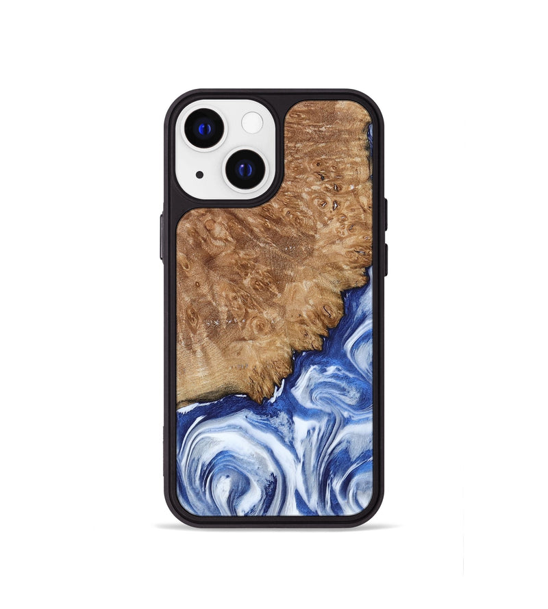 iPhone 13 mini Wood Phone Case - Aleena (Blue, 801768)