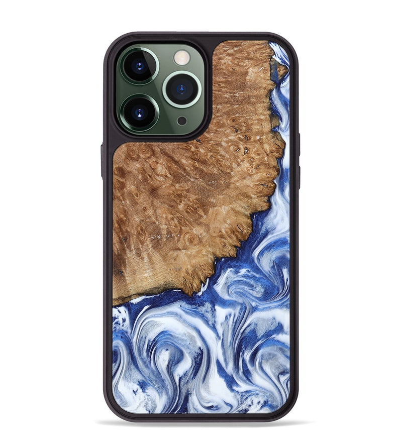 iPhone 13 Pro Max Wood Phone Case - Aleena (Blue, 801768)