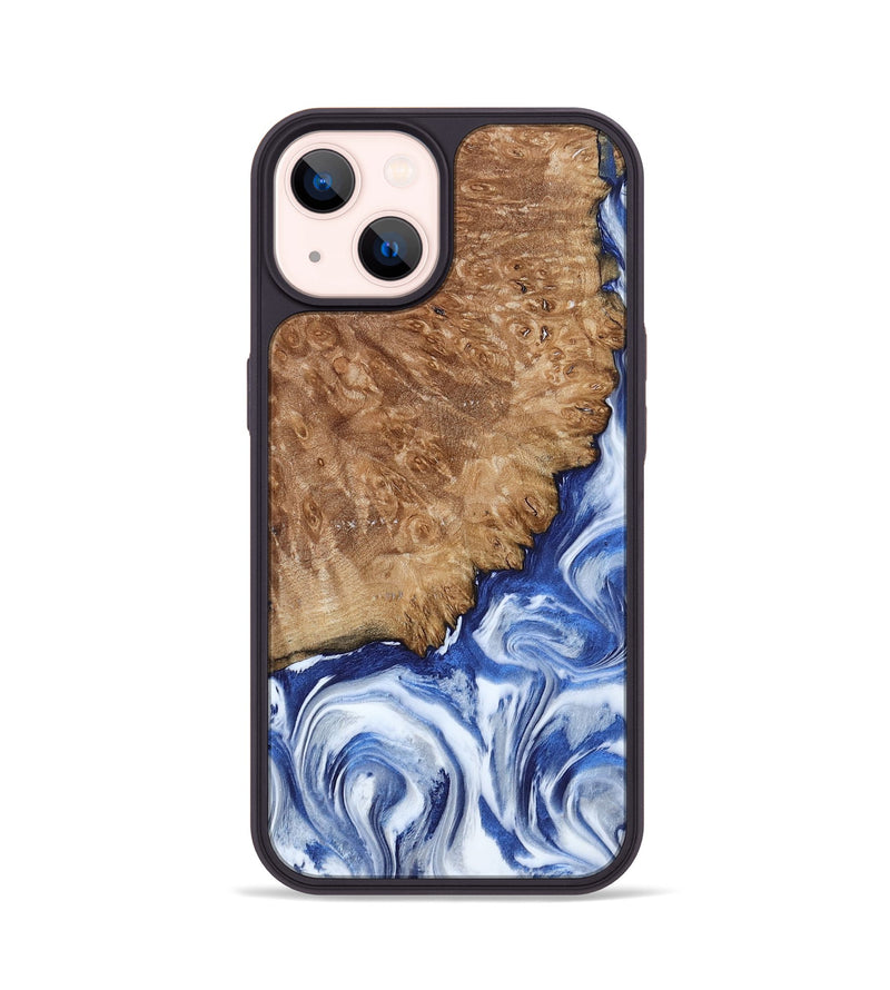 iPhone 14 Wood Phone Case - Aleena (Blue, 801768)