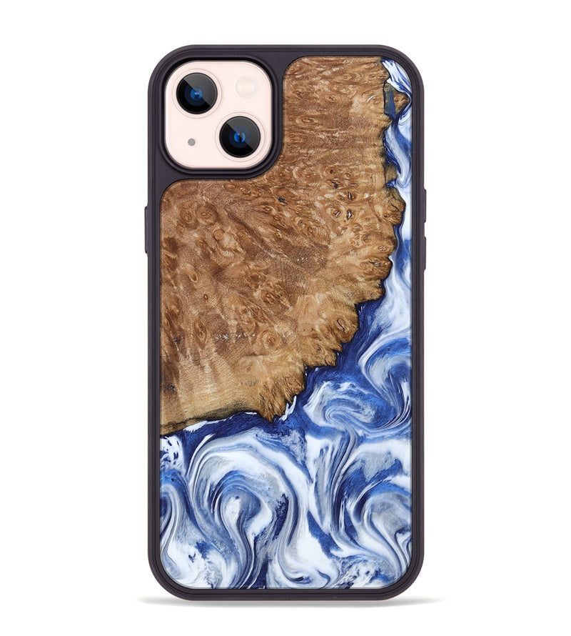 iPhone 14 Plus Wood Phone Case - Aleena (Blue, 801768)