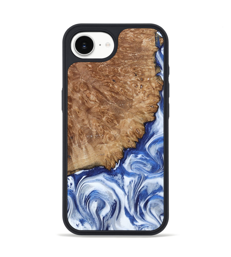 iPhone 16e Wood Phone Case - Aleena (Blue, 801768)
