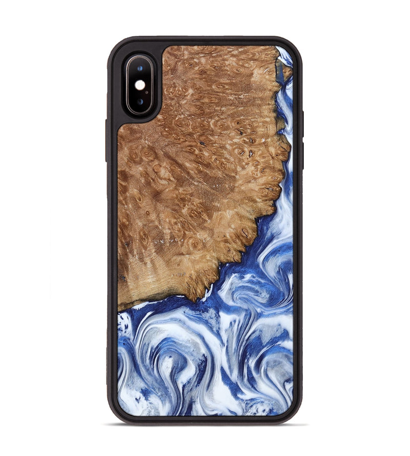 iPhone Xs Max Wood Phone Case - Aleena (Blue, 801768)