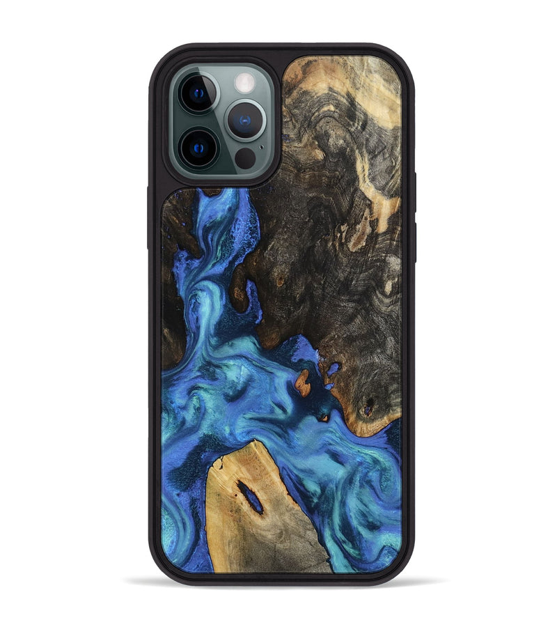 iPhone 12 Pro Max Wood Phone Case - Leanne (Blue, 801769)