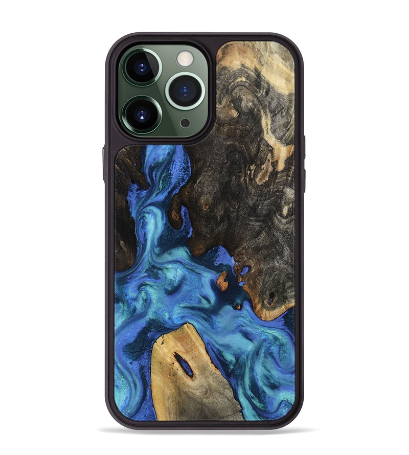 iPhone 13 Pro Max Wood Phone Case - Leanne (Blue, 801769)