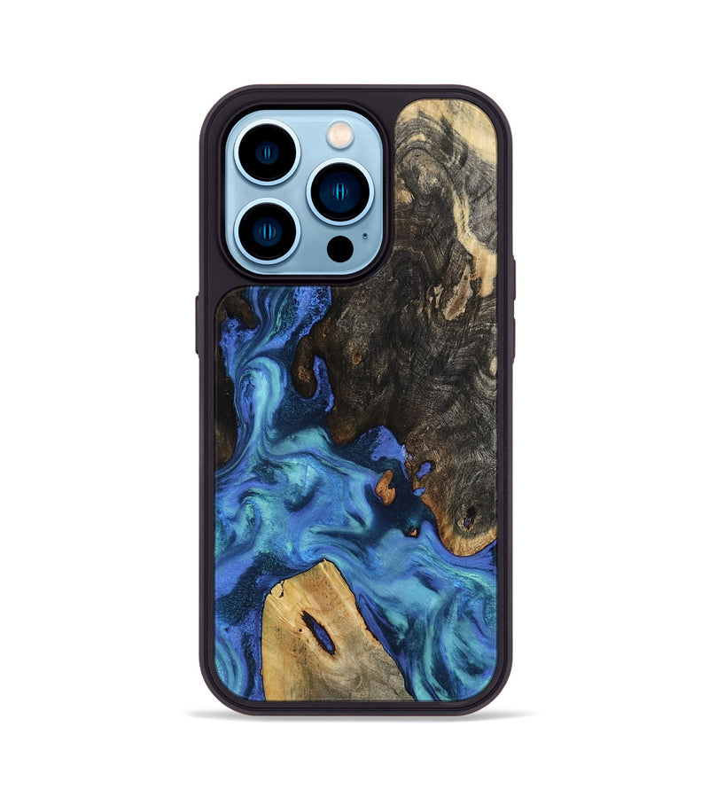 iPhone 14 Pro Wood Phone Case - Leanne (Blue, 801769)