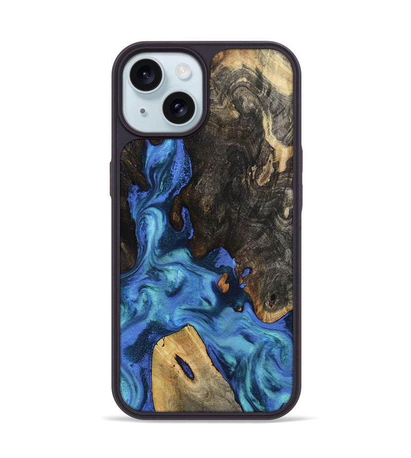 iPhone 15 Wood Phone Case - Leanne (Blue, 801769)