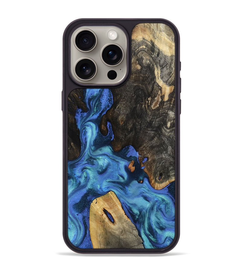 iPhone 15 Pro Max Wood Phone Case - Leanne (Blue, 801769)