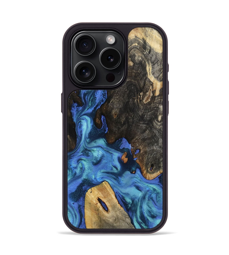 iPhone 15 Pro Wood Phone Case - Leanne (Blue, 801769)