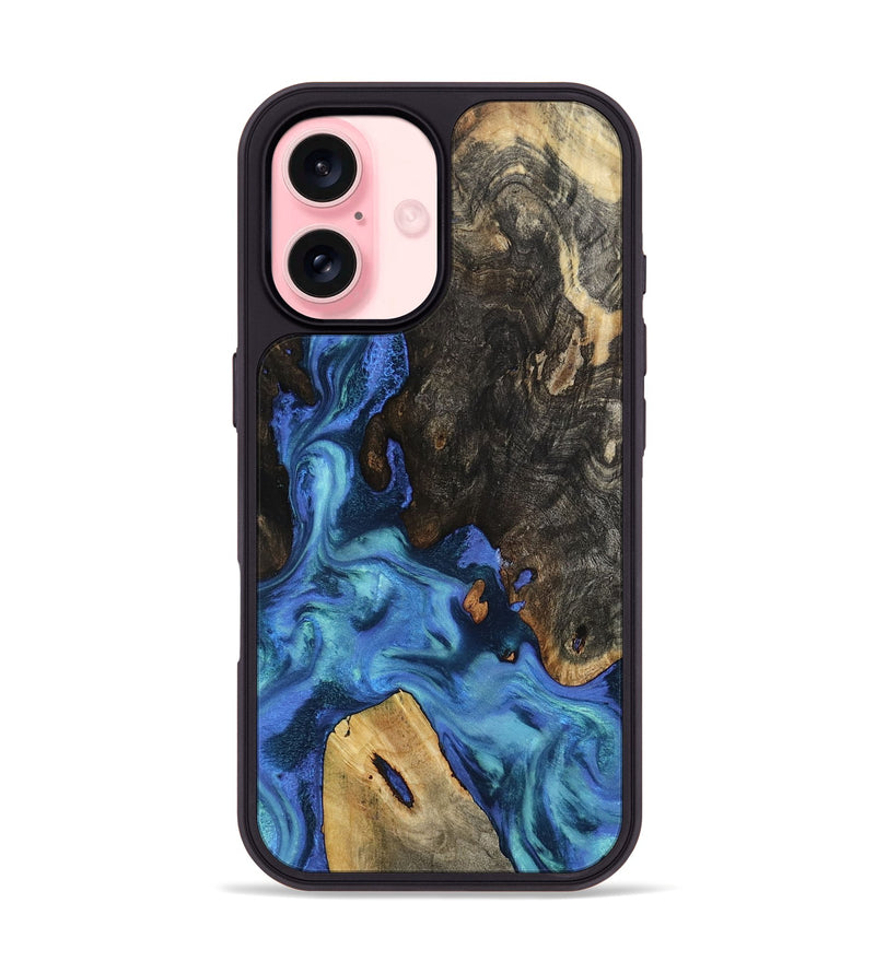 iPhone 16 Wood Phone Case - Leanne (Blue, 801769)