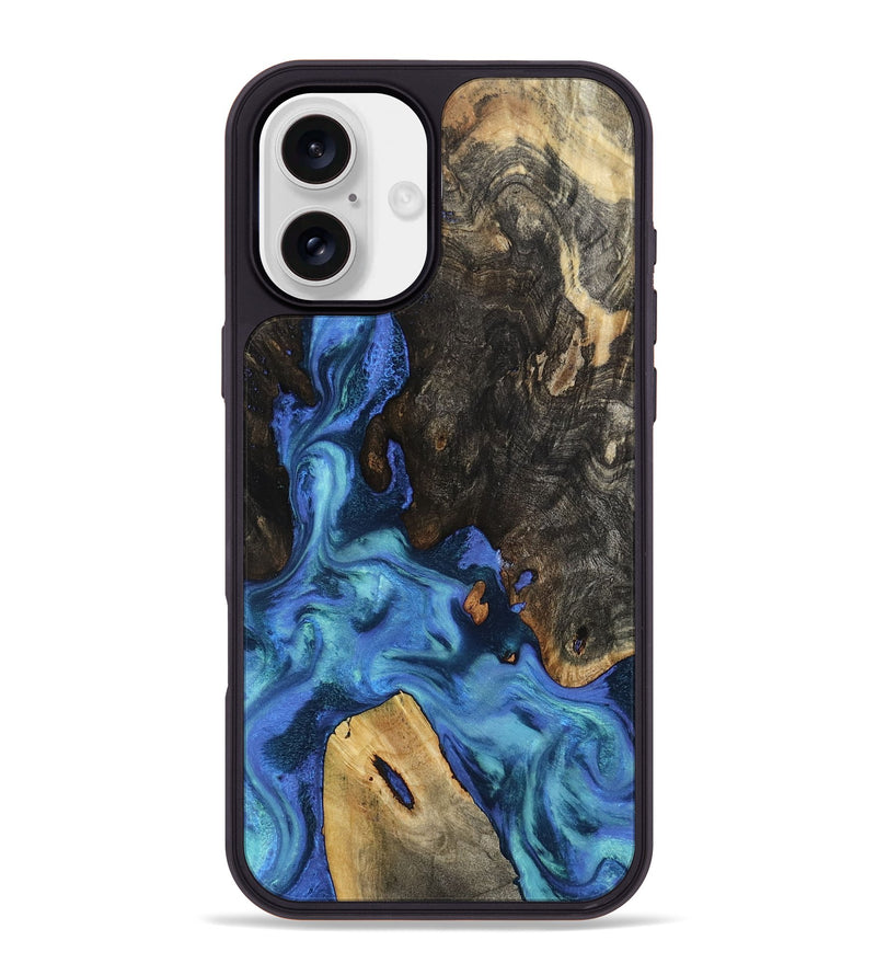 iPhone 16 Plus Wood Phone Case - Leanne (Blue, 801769)