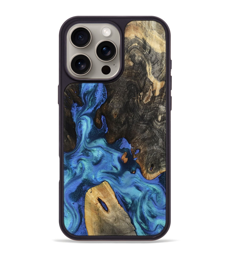 iPhone 16 Pro Max Wood Phone Case - Leanne (Blue, 801769)