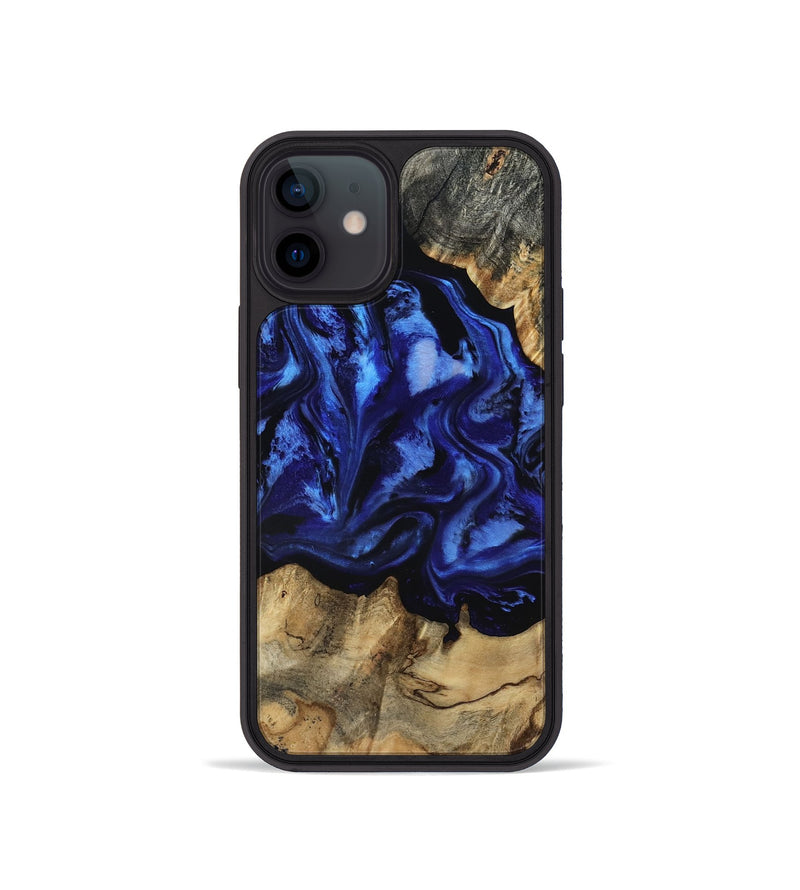 iPhone 12 mini Wood Phone Case - Tayler (Blue, 801770)