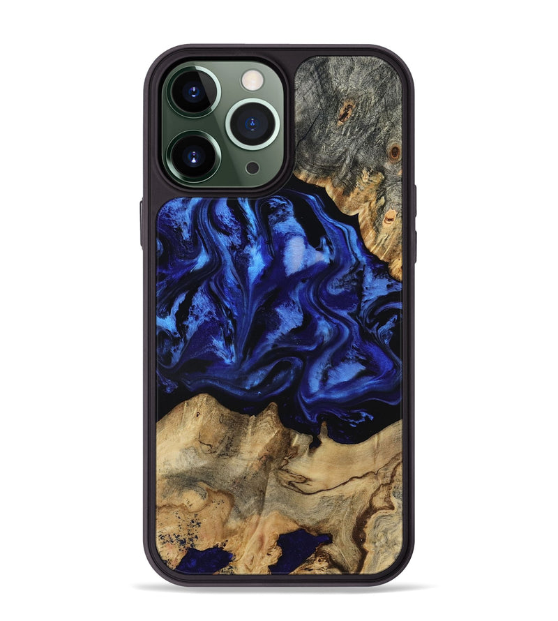 iPhone 13 Pro Max Wood Phone Case - Tayler (Blue, 801770)