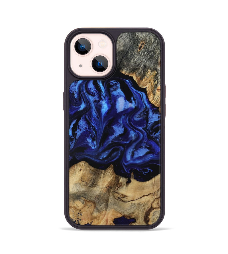 iPhone 14 Wood Phone Case - Tayler (Blue, 801770)