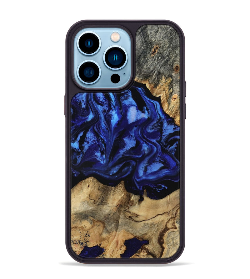 iPhone 14 Pro Max Wood Phone Case - Tayler (Blue, 801770)