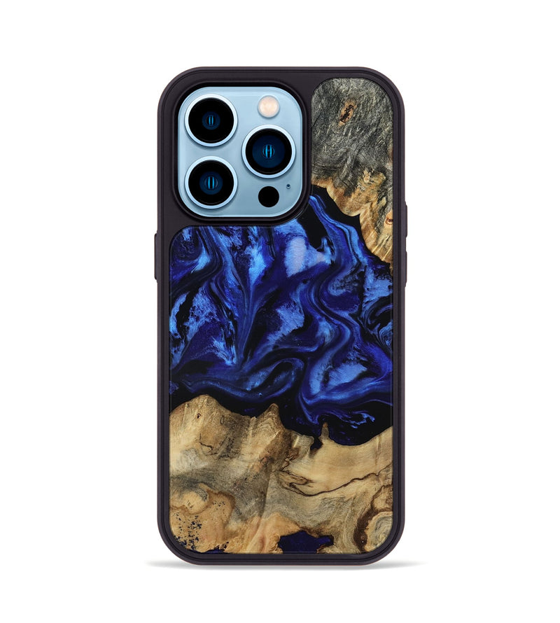 iPhone 14 Pro Wood Phone Case - Tayler (Blue, 801770)