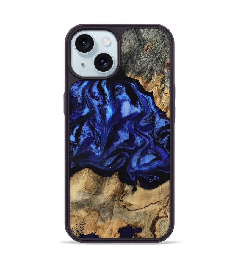 iPhone 15 Wood Phone Case - Tayler (Blue, 801770)