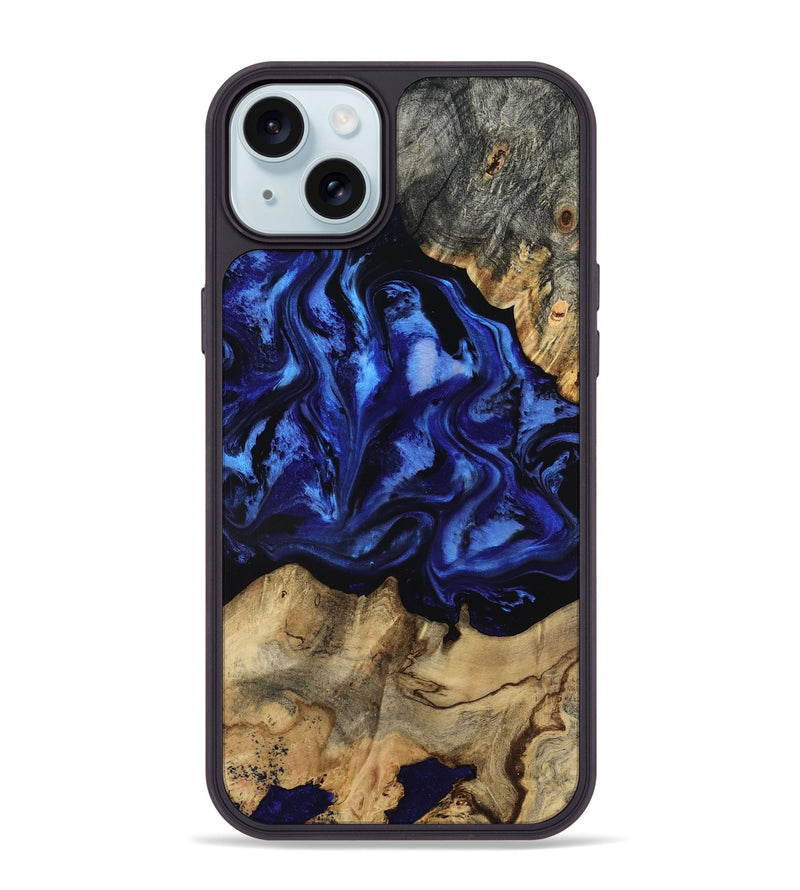 iPhone 15 Plus Wood Phone Case - Tayler (Blue, 801770)