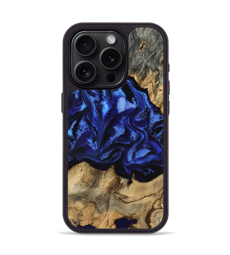 iPhone 15 Pro Wood Phone Case - Tayler (Blue, 801770)