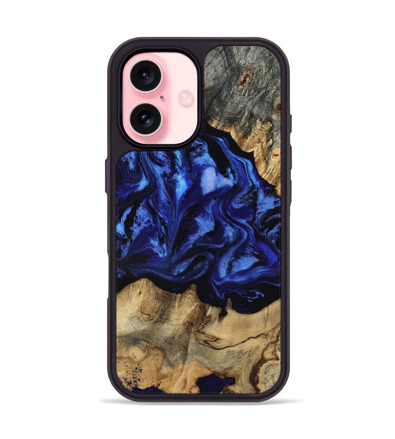 iPhone 16 Wood Phone Case - Tayler (Blue, 801770)
