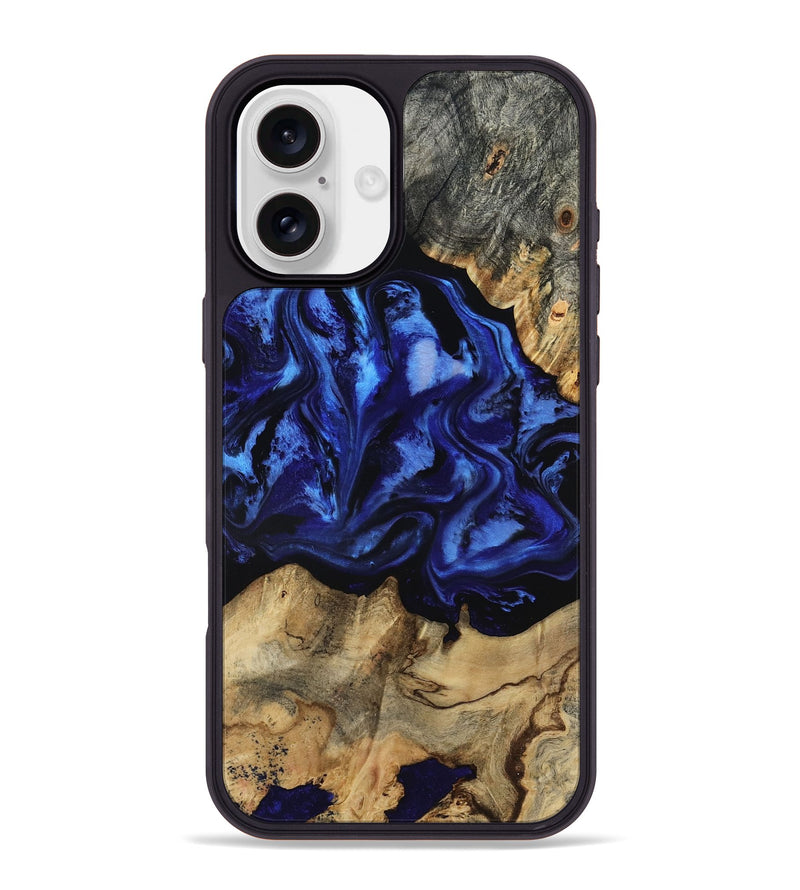 iPhone 16 Plus Wood Phone Case - Tayler (Blue, 801770)