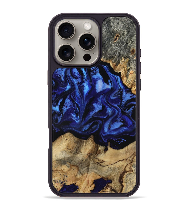 iPhone 16 Pro Max Wood Phone Case - Tayler (Blue, 801770)