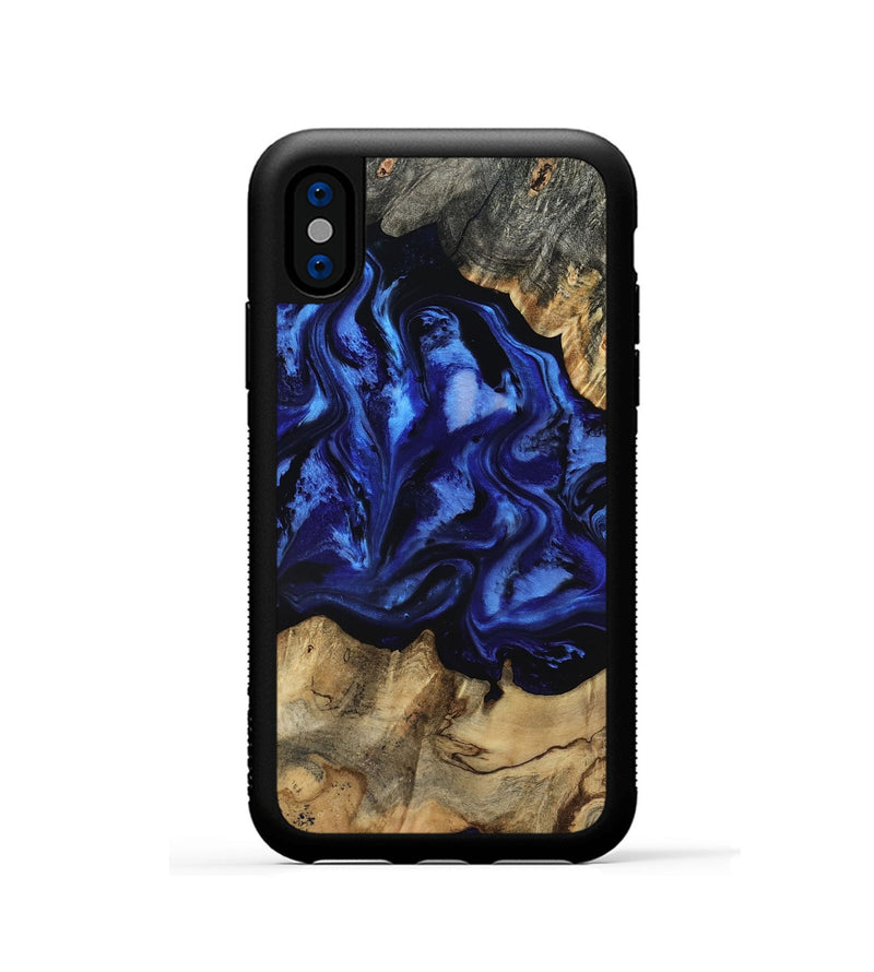 iPhone Xs Wood Phone Case - Tayler (Blue, 801770)