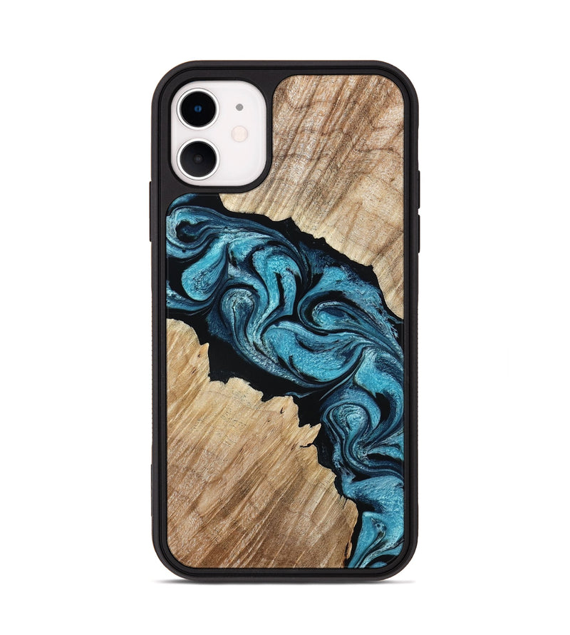 iPhone 11 Wood Phone Case - Isa (Blue, 801771)