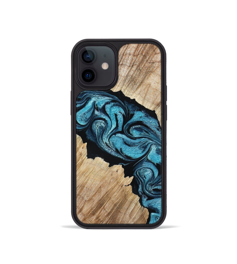 iPhone 12 mini Wood Phone Case - Isa (Blue, 801771)