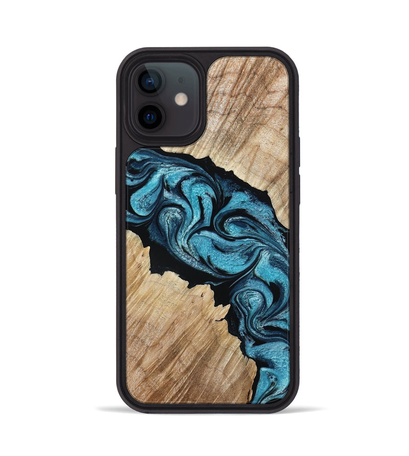 iPhone 12 Wood Phone Case - Isa (Blue, 801771)