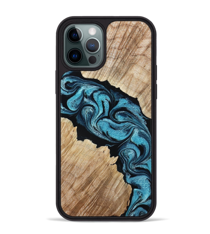iPhone 12 Pro Max Wood Phone Case - Isa (Blue, 801771)
