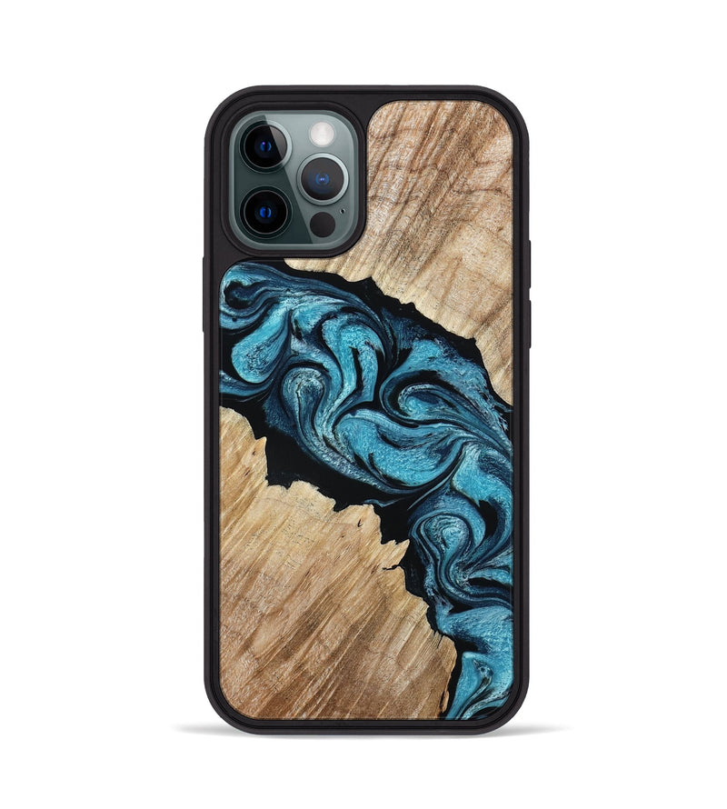 iPhone 12 Pro Wood Phone Case - Isa (Blue, 801771)