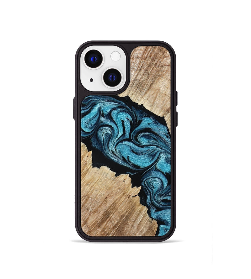 iPhone 13 mini Wood Phone Case - Isa (Blue, 801771)