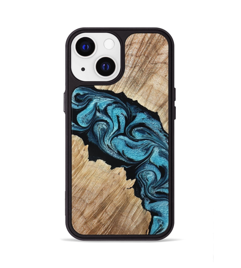 iPhone 13 Wood Phone Case - Isa (Blue, 801771)