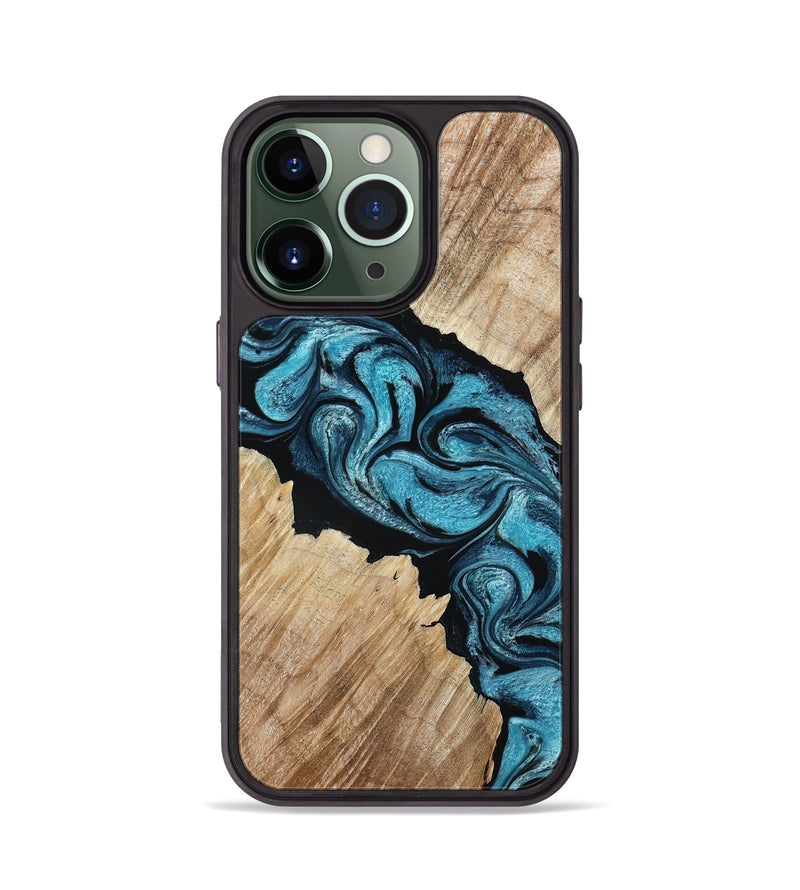 iPhone 13 Pro Wood Phone Case - Isa (Blue, 801771)