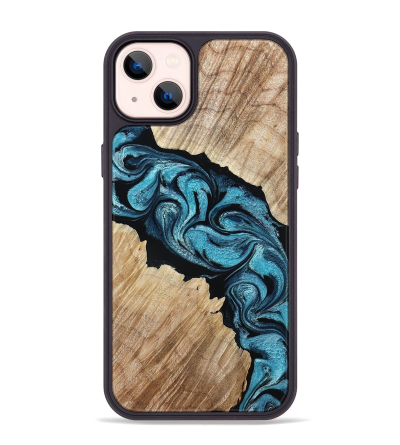 iPhone 14 Plus Wood Phone Case - Isa (Blue, 801771)