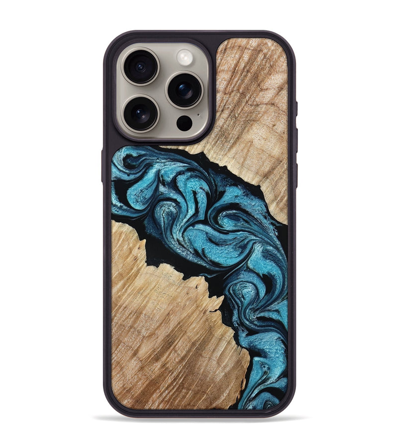 iPhone 15 Pro Max Wood Phone Case - Isa (Blue, 801771)