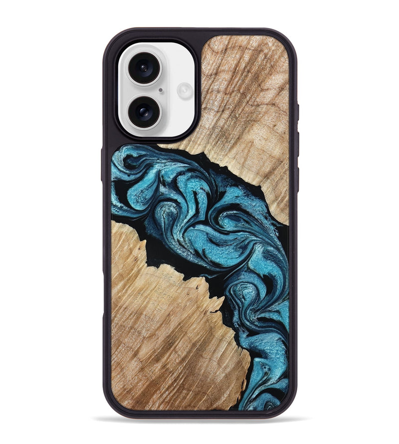 iPhone 16 Plus Wood Phone Case - Isa (Blue, 801771)